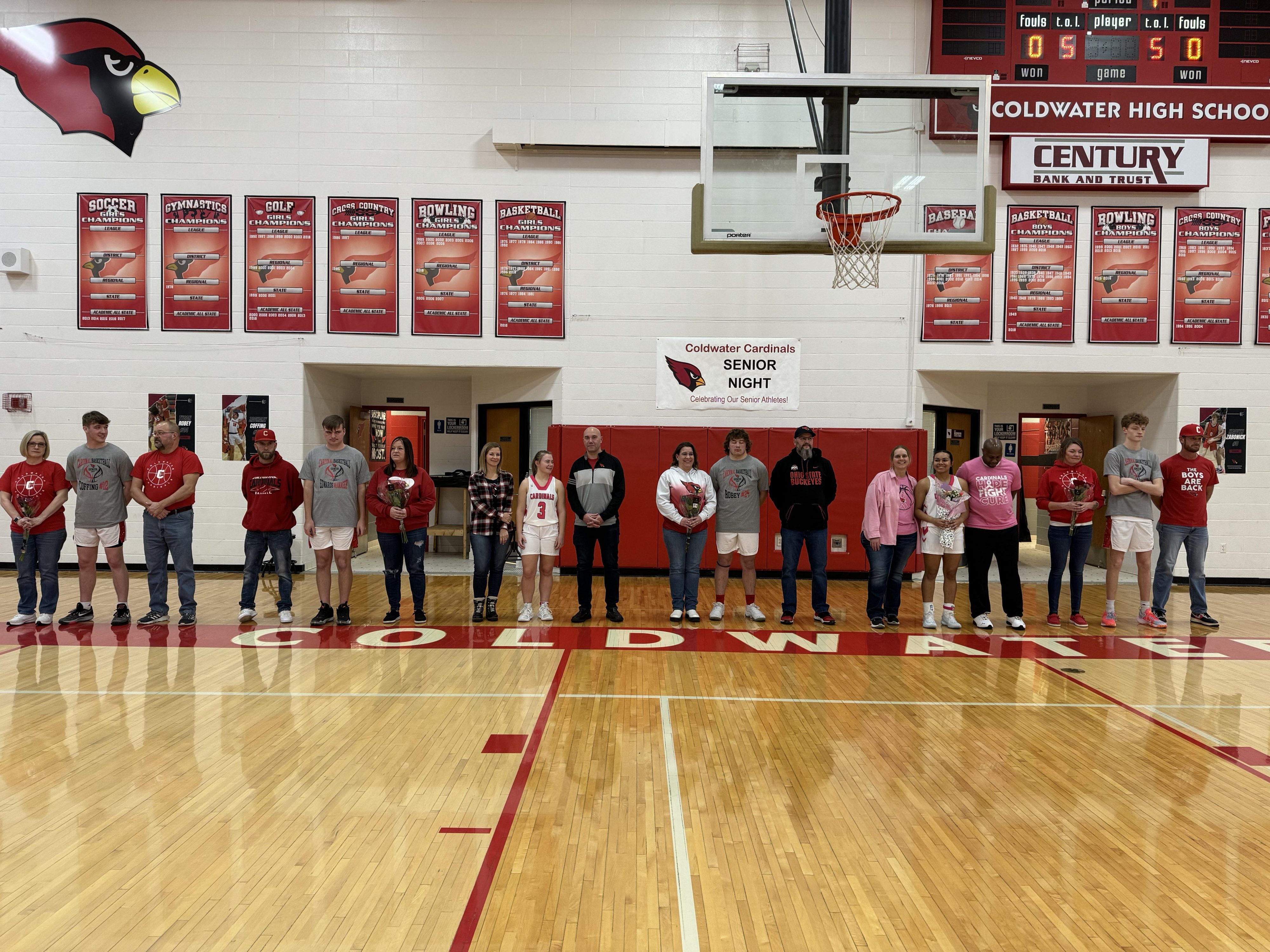 Coldwater basketball seniors on Senior Night, 2/16/2024