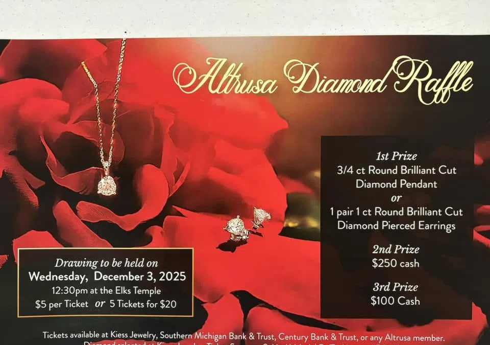 Business Beat : Altrusa diamond raffle drawing takes place on Wednesday