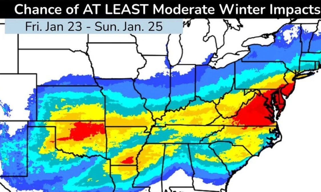 Weekend storm expected to take far southern track