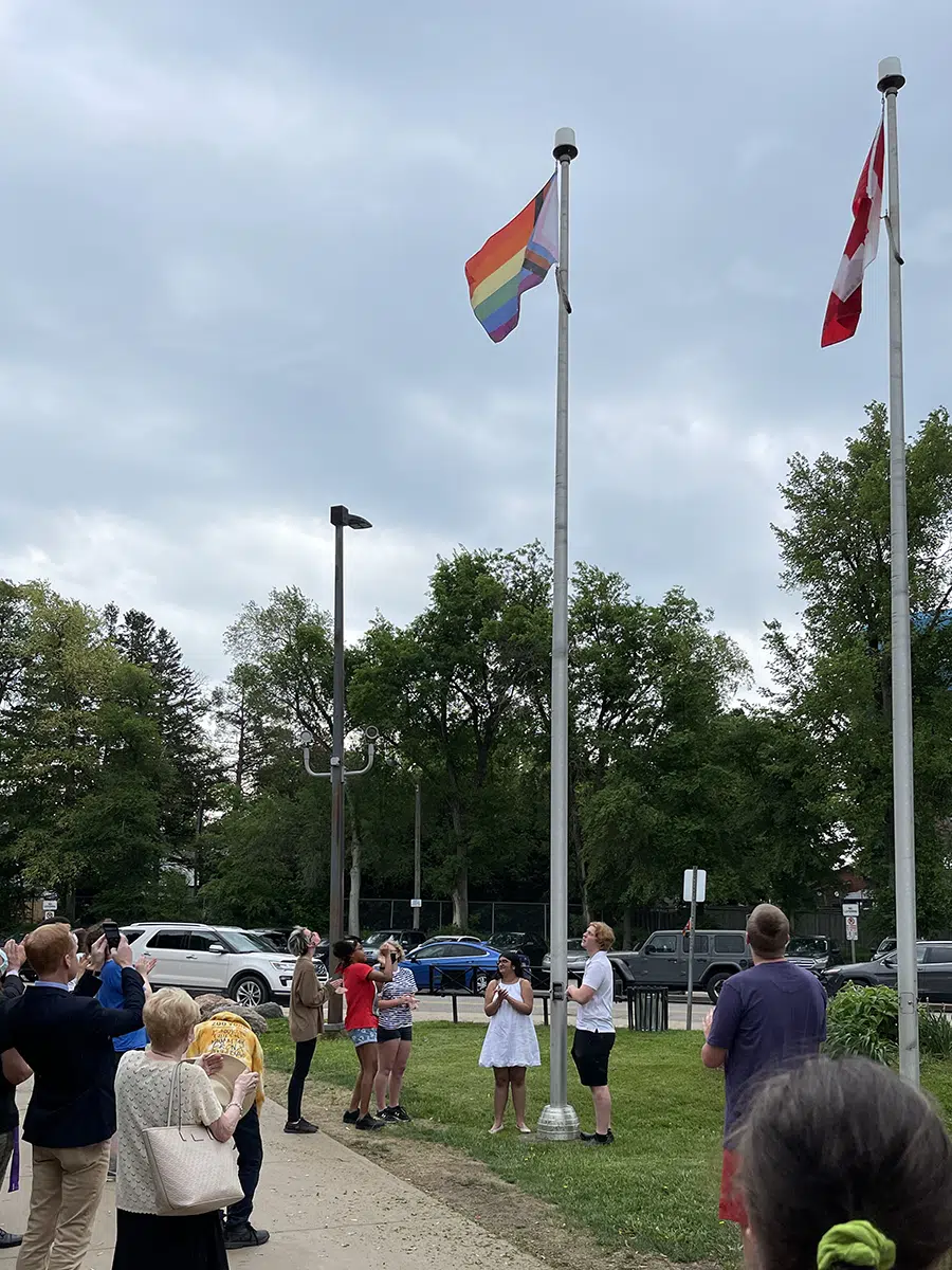 Centre Dufferin Students Raise Pride Flag