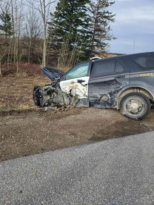 Dufferin OPP Cruiser Hit in Collision