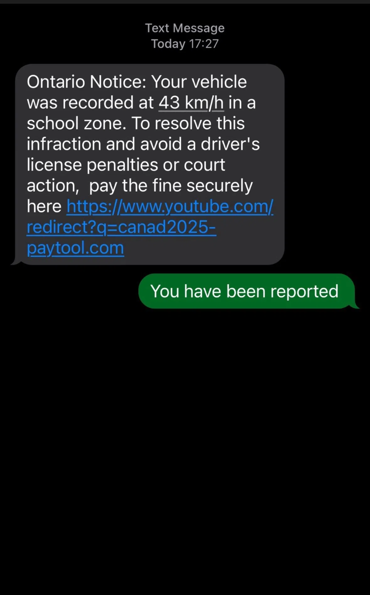 Scam Ticket Text Messages in the Area