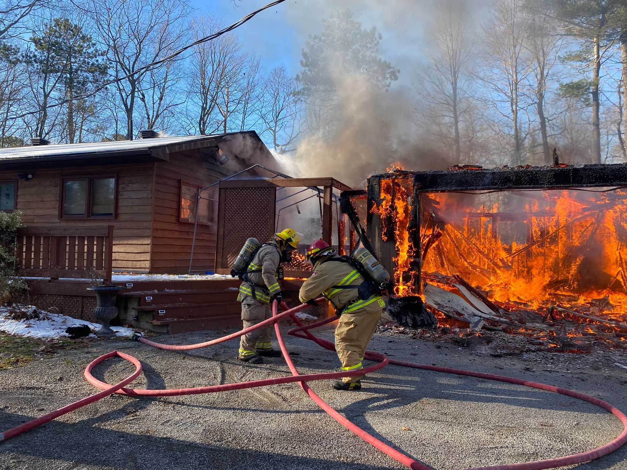 Garage Destroyed By Fire In Tiny Twp.