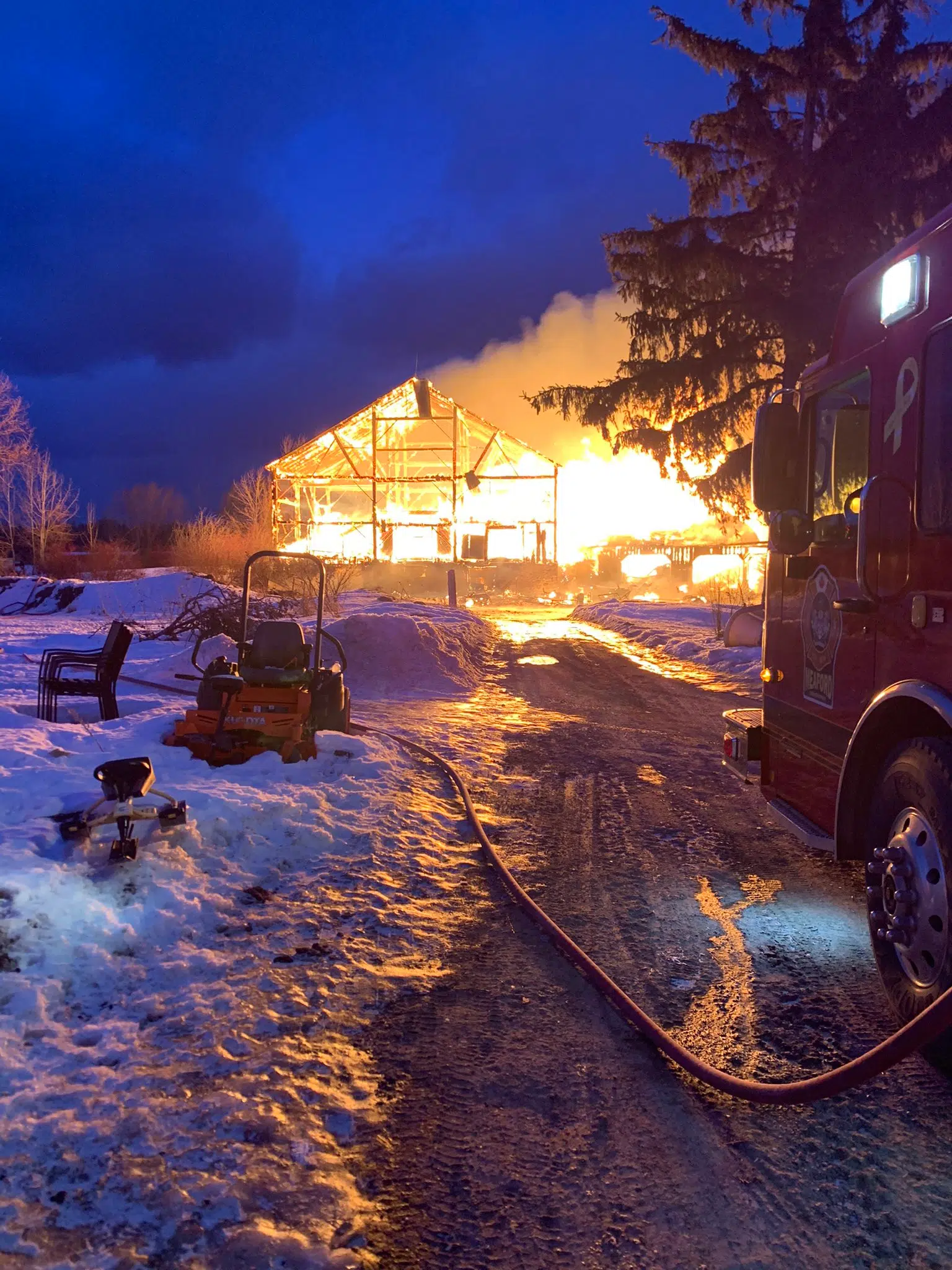 Large Barn Fire In Meaford