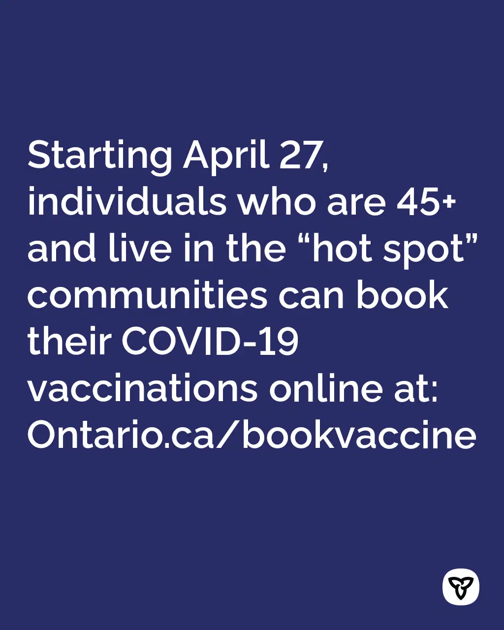 Ontario Expanding Vaccine Appointments In Hot Spots To 45+ And Childcare Workers