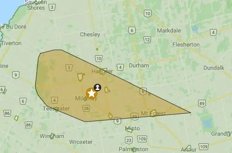 Power Outage Around Walkerton Area