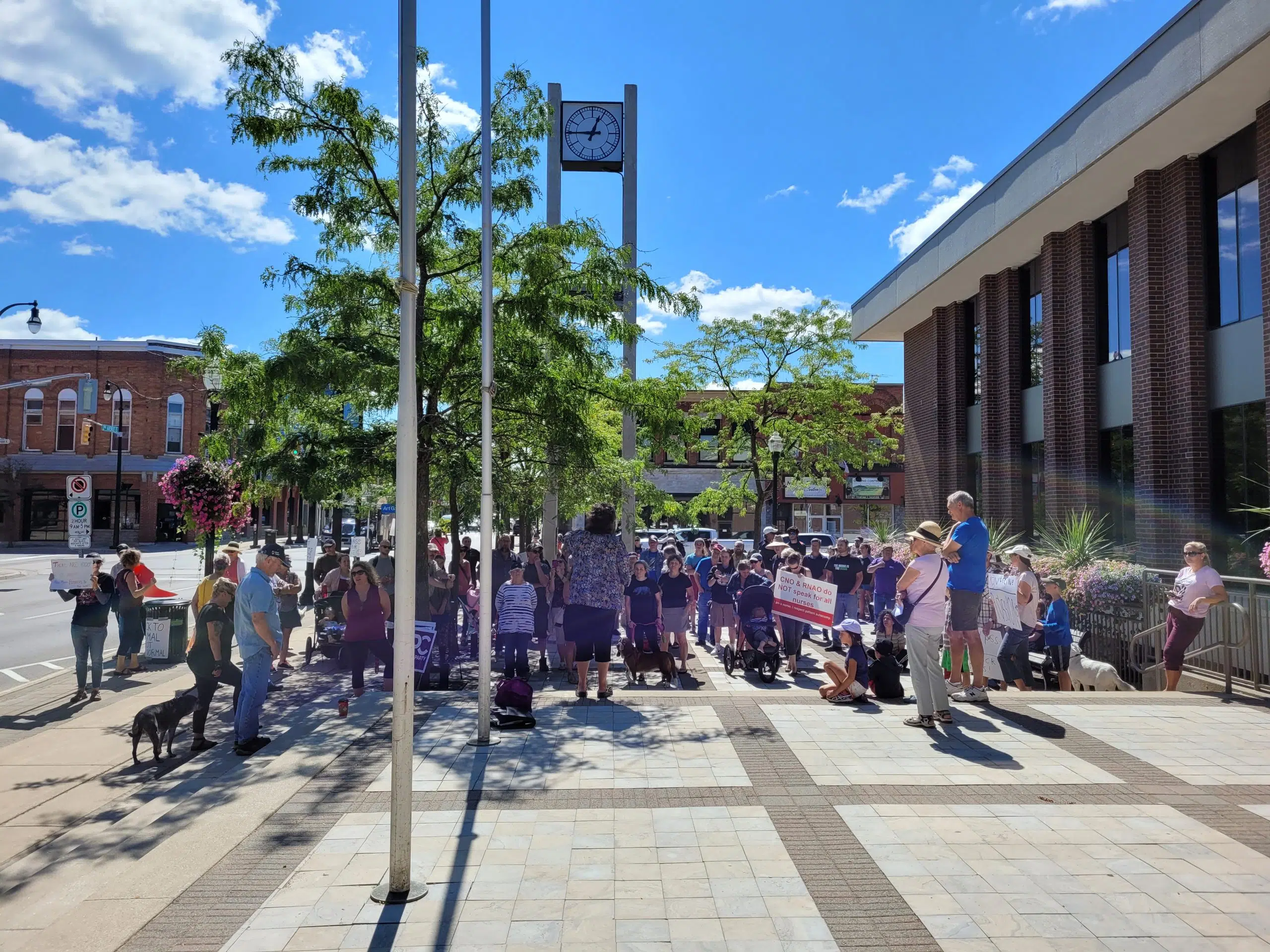 Vaccine, Lockdown & Passport Protest Held In Owen Sound