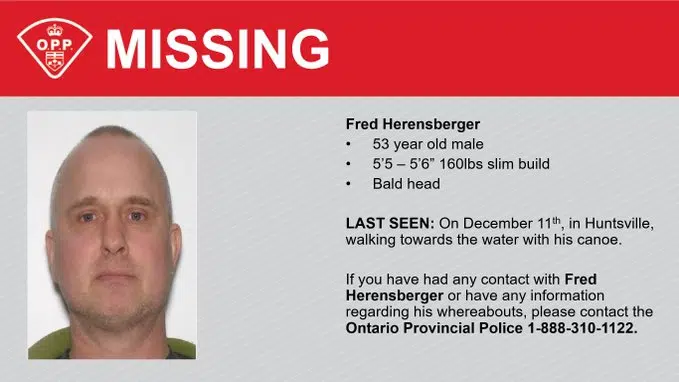 Huntsville OPP Searching for Missing 53 Year Old Man