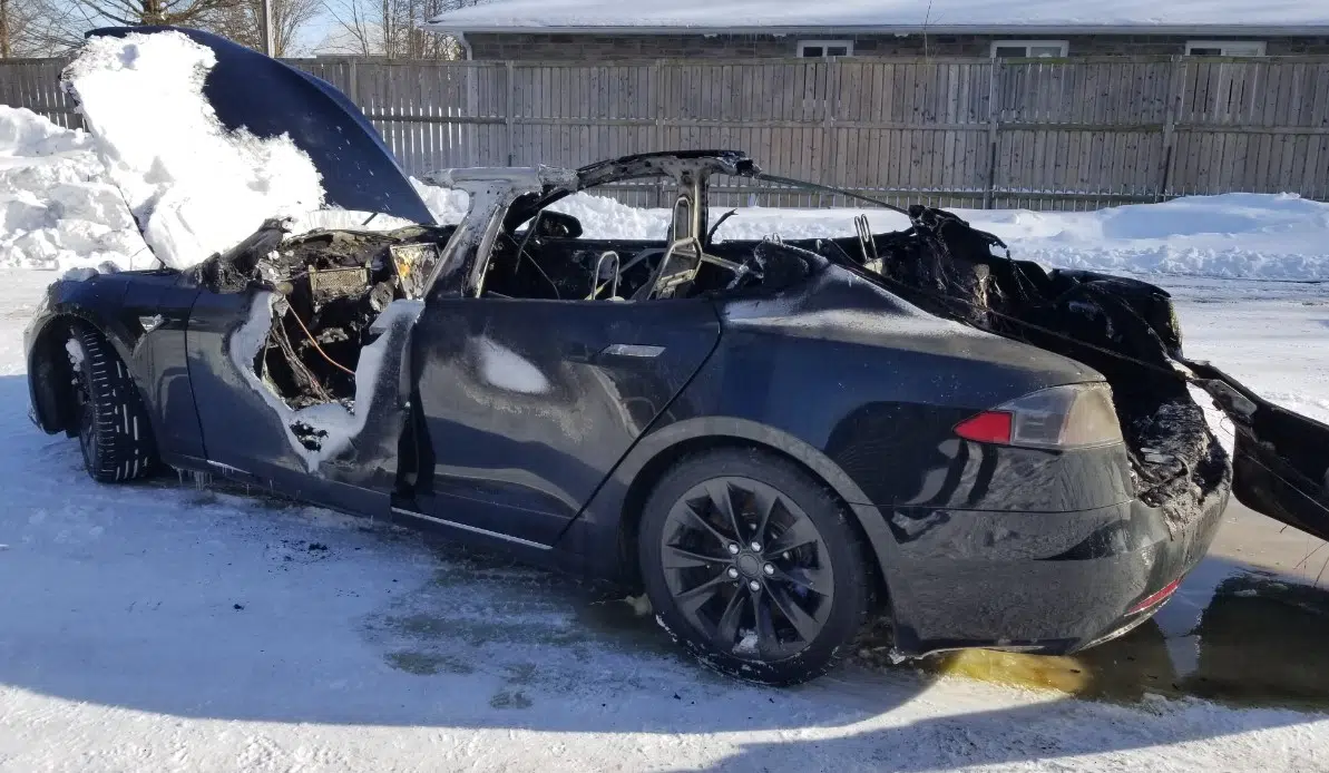 OPP Investigate Tesla Fire In Tiverton