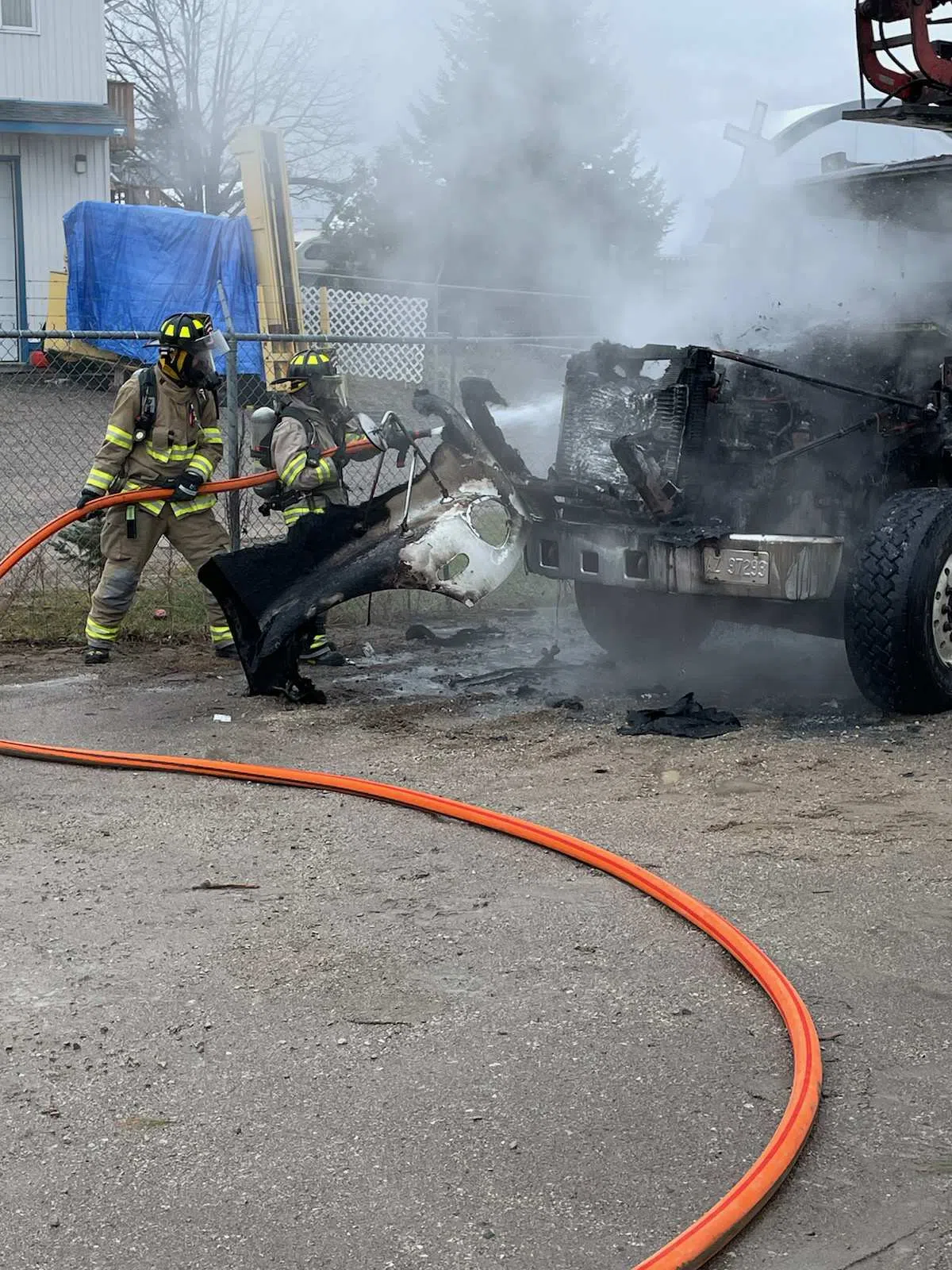 No Injuries Following Commercial Vehicle Fire in Gravenhurst