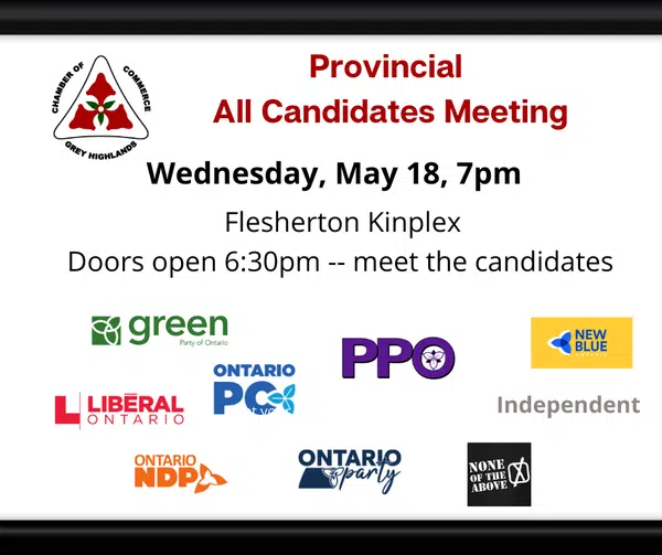 Meet The Provincial Candidates Event In Grey Highlands This Evening