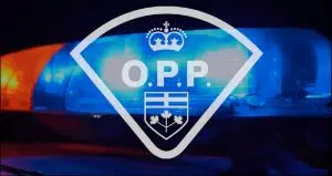 OPP logo with red and blue lights