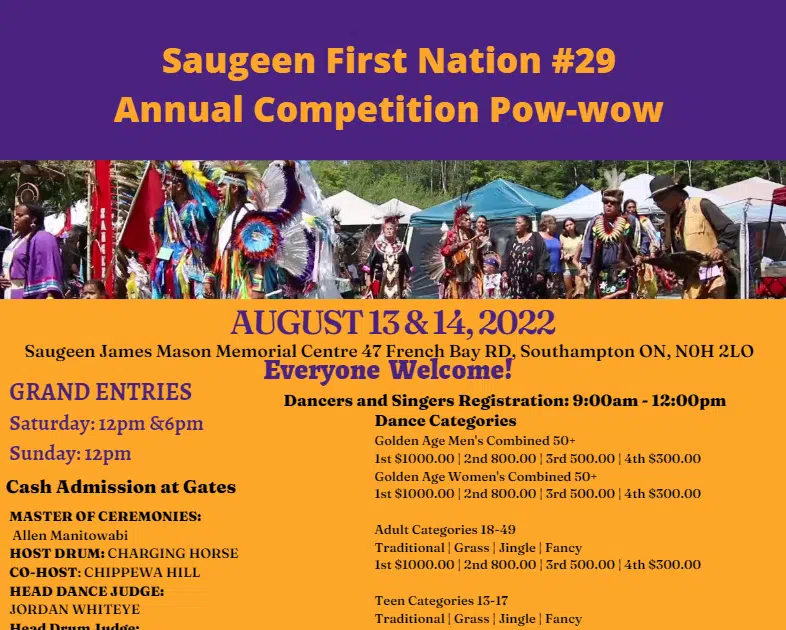 Saugeen First Nation Pow Wow This Weekend Bayshore Broadcasting News
