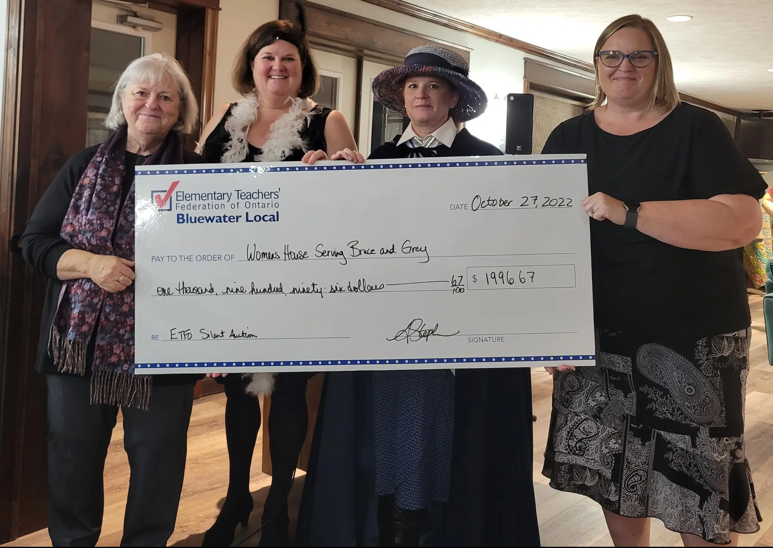 Local ETFO Raise Over $4,400 For Local Women's Shelters