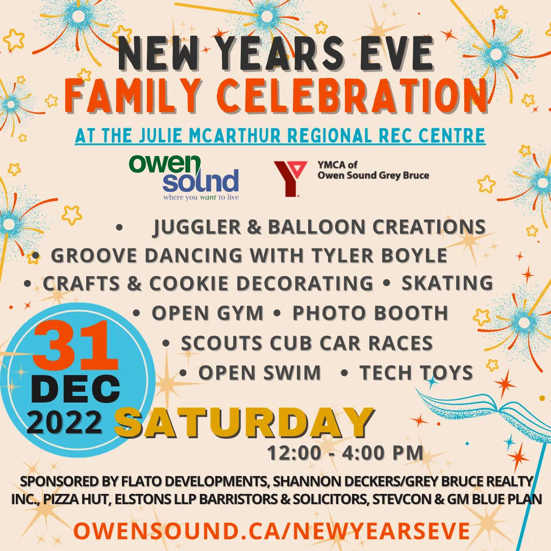 Owen Sound To Host New Year's Eve Family Event At Rec Centre