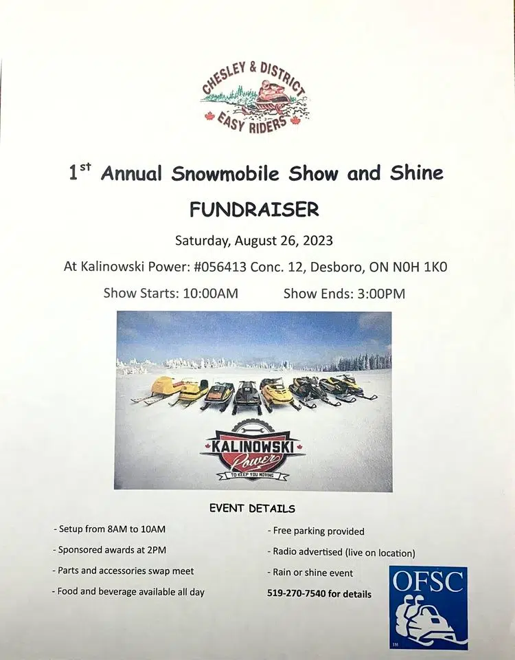 Snowmobile Show & Shine Aug 25th. Amy Kalinowski with The Great Paul Hill