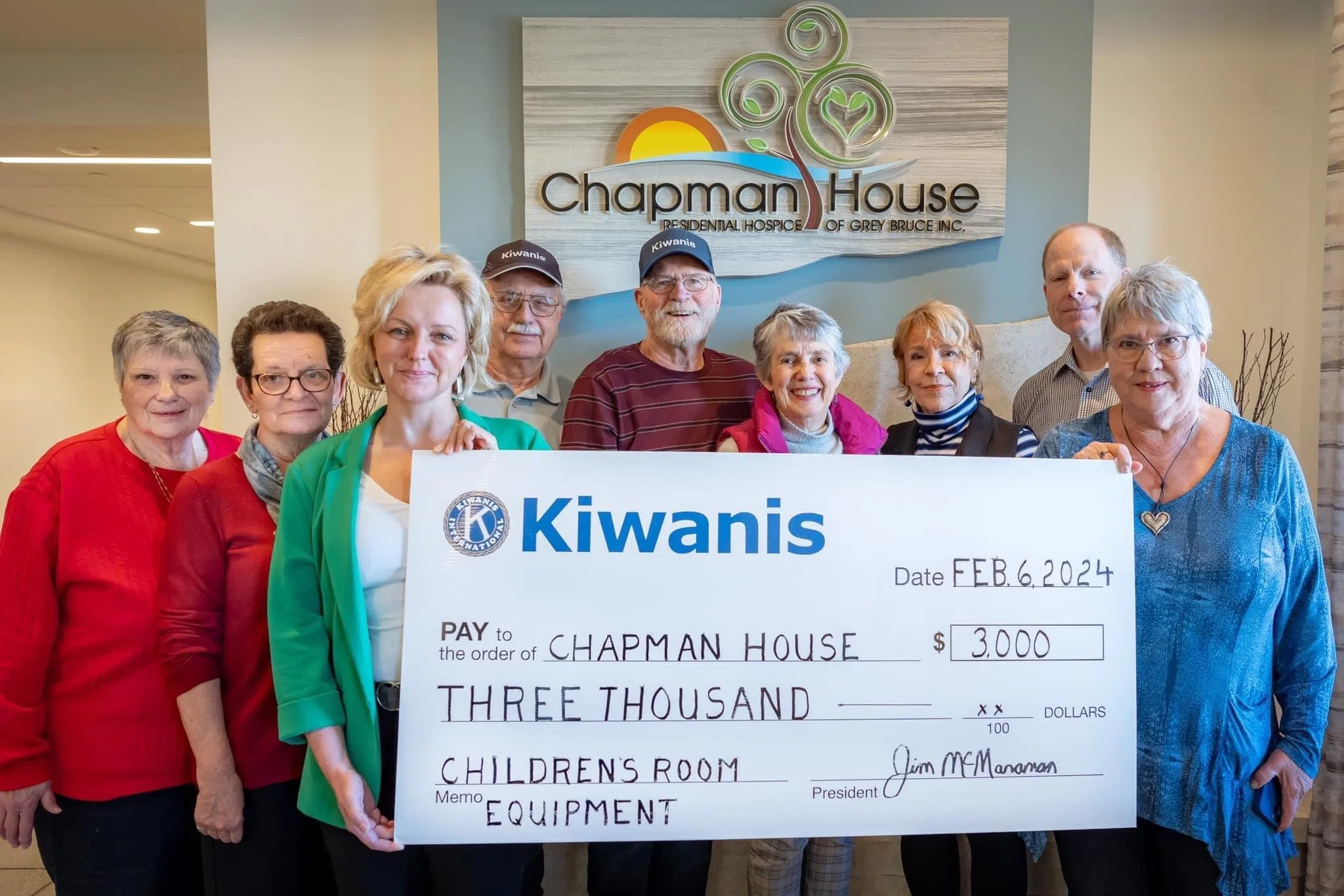 Kiwanis Club Owen Sound Donates $3K To Chapman House