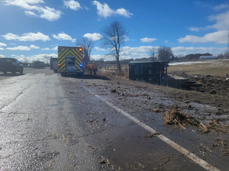 Tractor Trailer Rollover on Hwy 11 Southbound