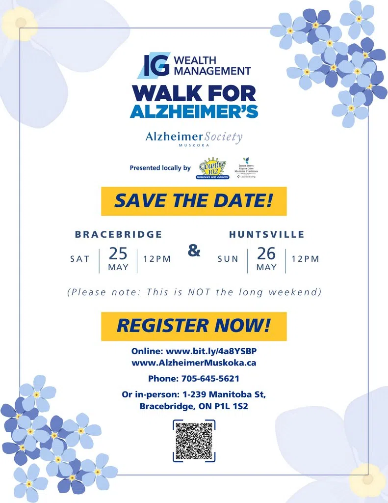 Walk for Alzheimer's Happens May 25th & 26th in Bracebridge and Huntsville