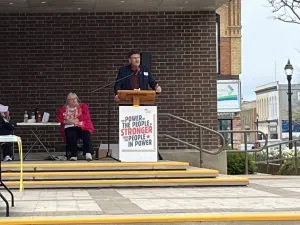 Mayor Kevin Eccles Durham Hospital Protest