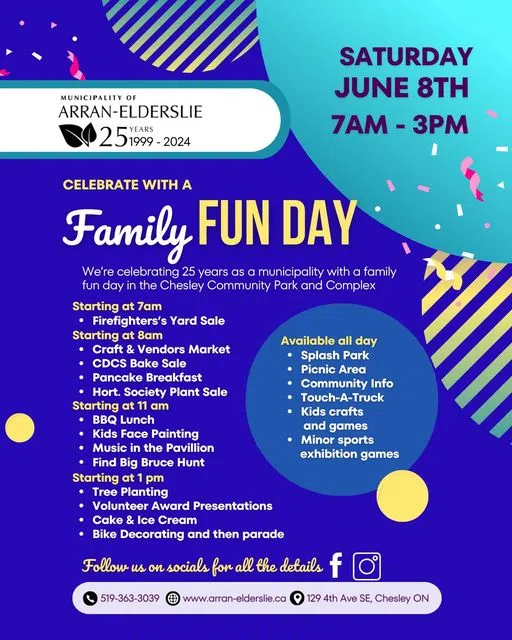 Arran-Elderslie Family Fun Day Saturday In Chesley