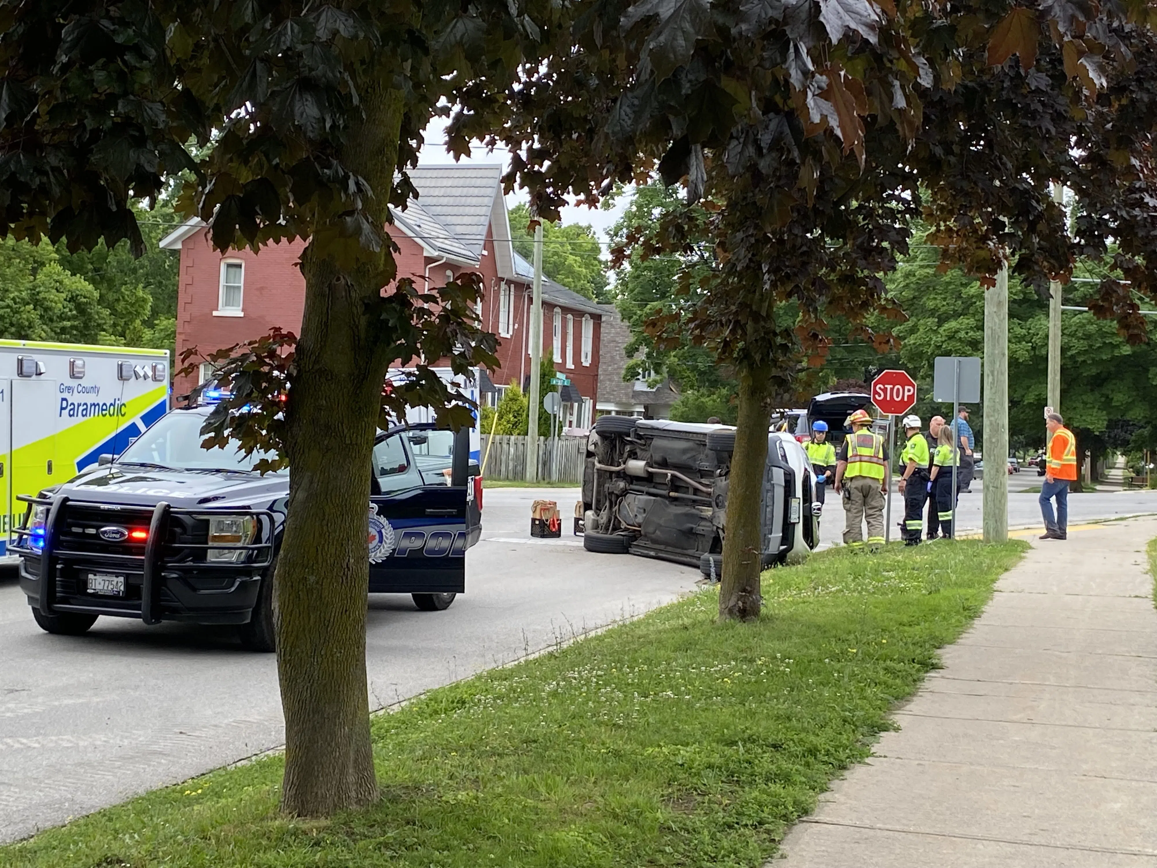 Emergency Services Respond To Single-Vehicle Rollover In Owen Sound