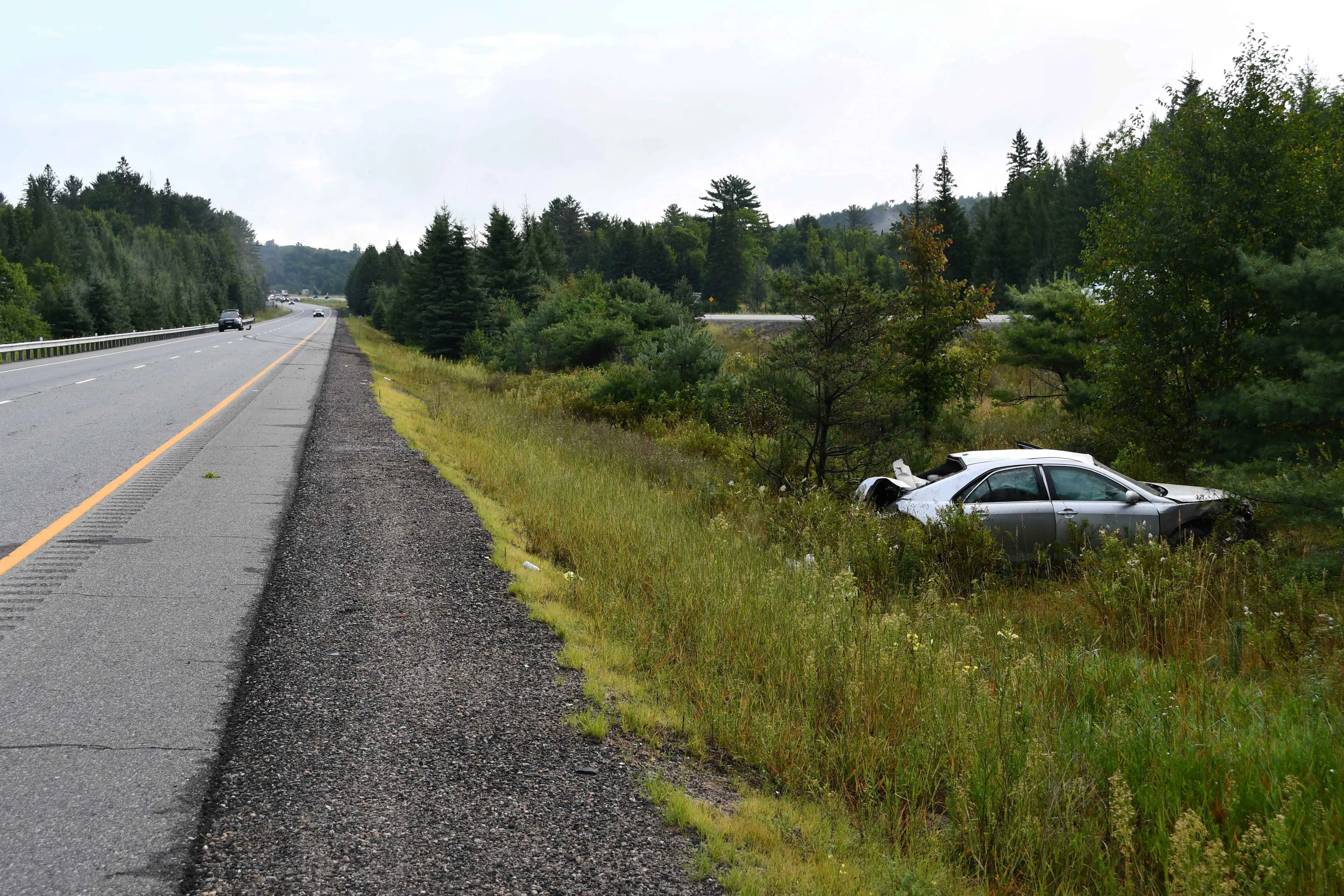 OPP Respond to Rollover Collision on Hwy 11