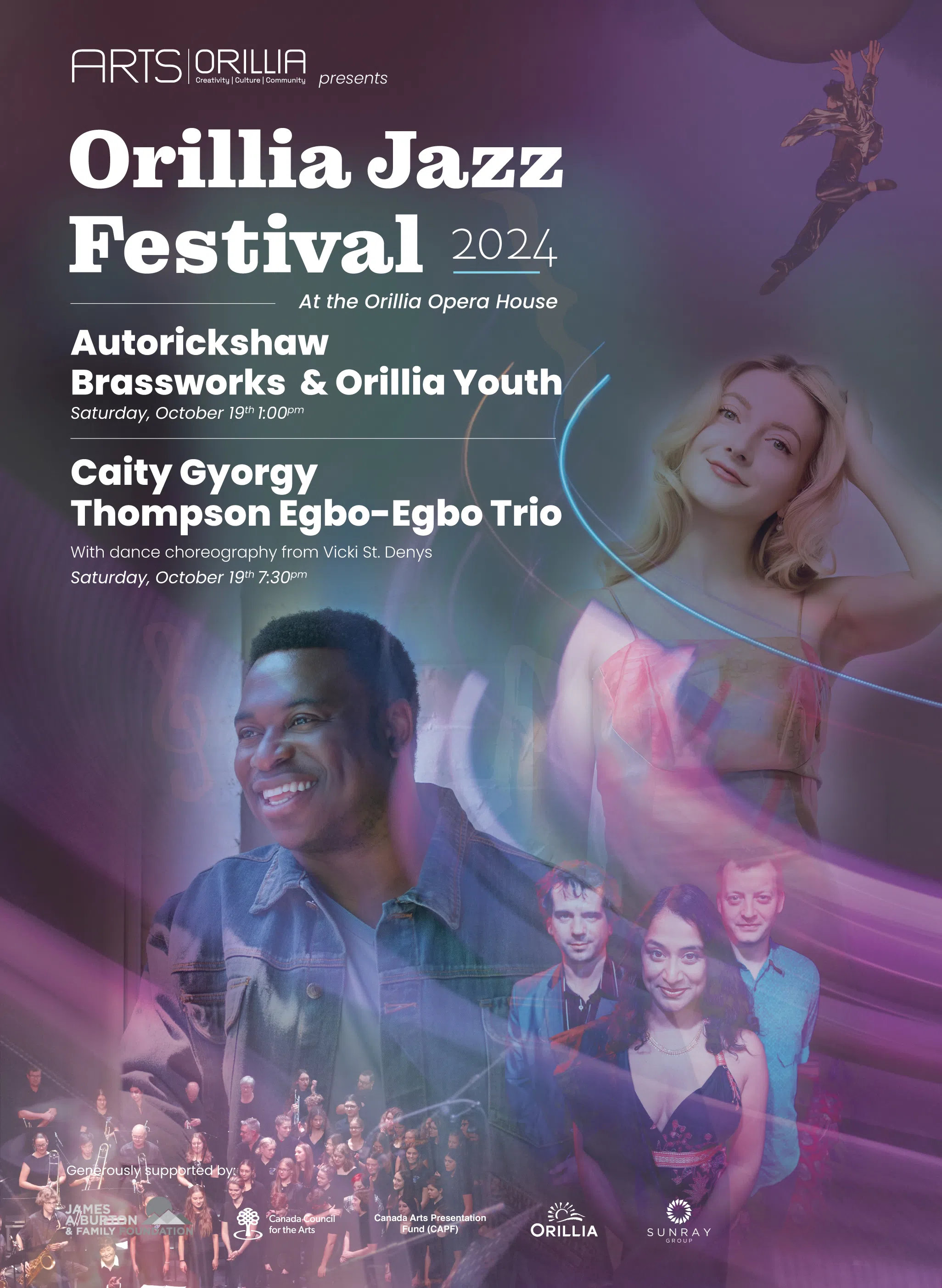 2024 Orillia Jazz Festival Happens October 19th at Orillia Opera House.