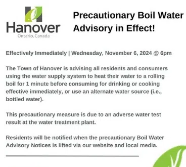 Boil Water Advisory In Hanover