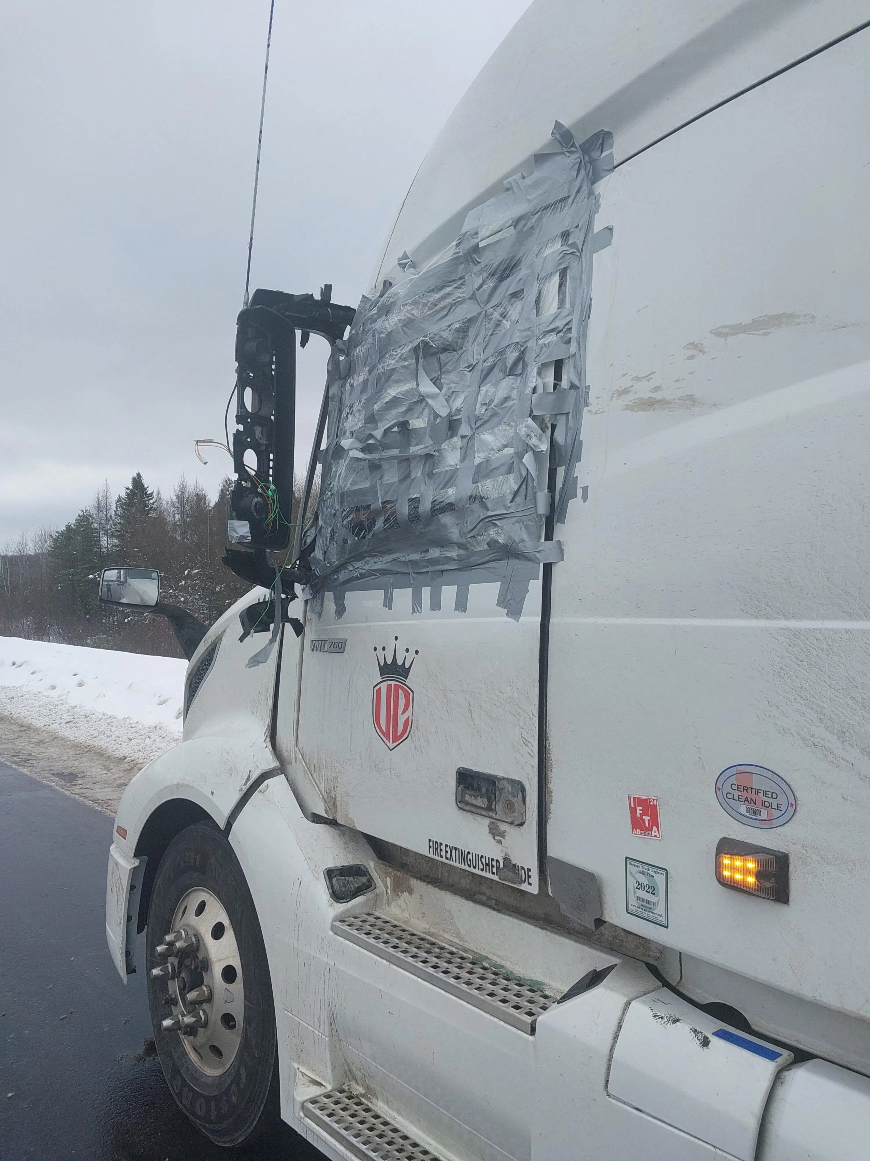 Commercial Vehicle Driver Charged for Using Duct Tape as a Window Replacement