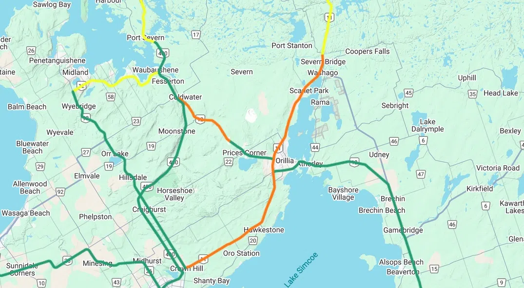 OPP Advise Against Driving Highway 11 Between Barrie and Gravenhurst