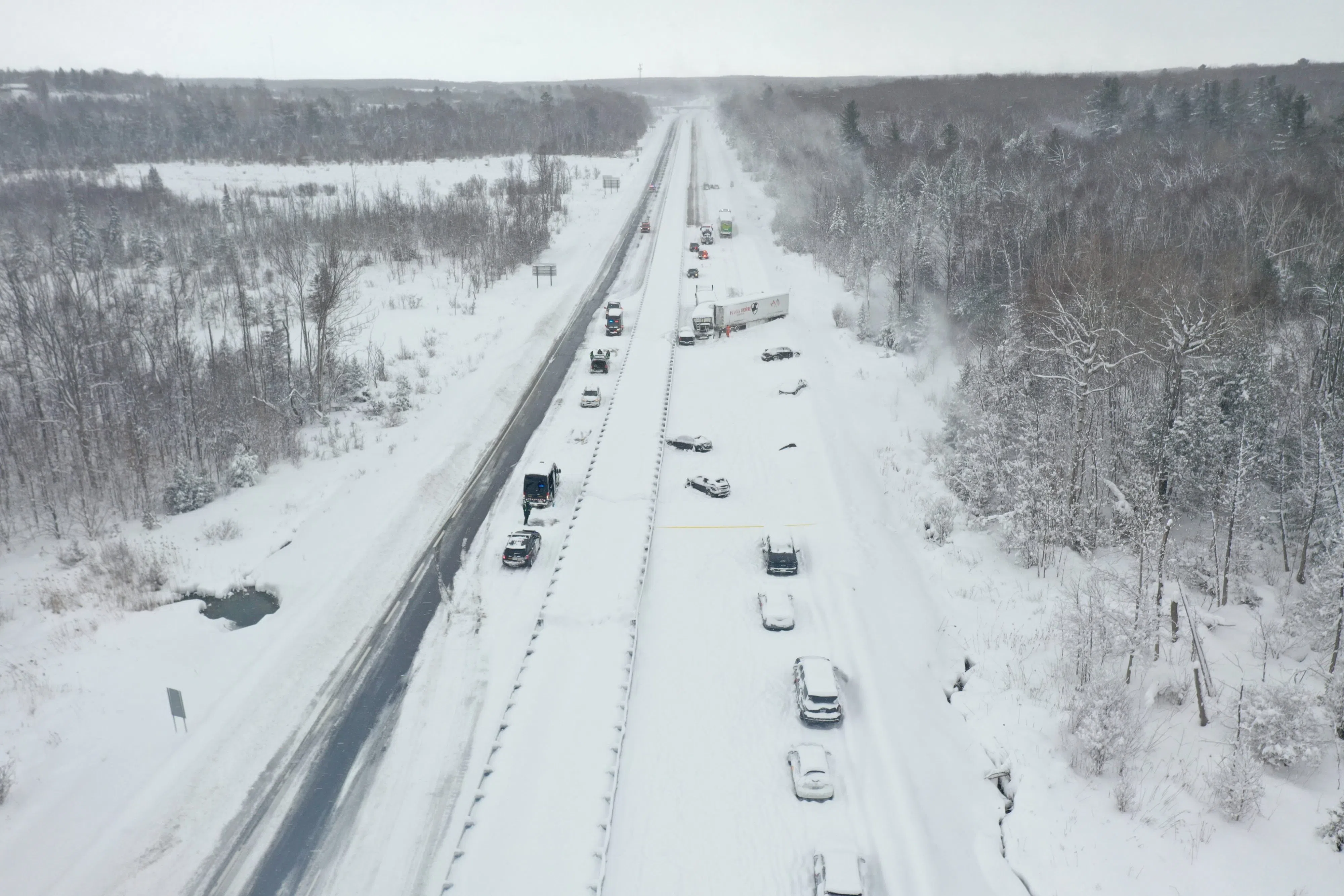 One Dead, 11 hurt in Orillia Pile-up.