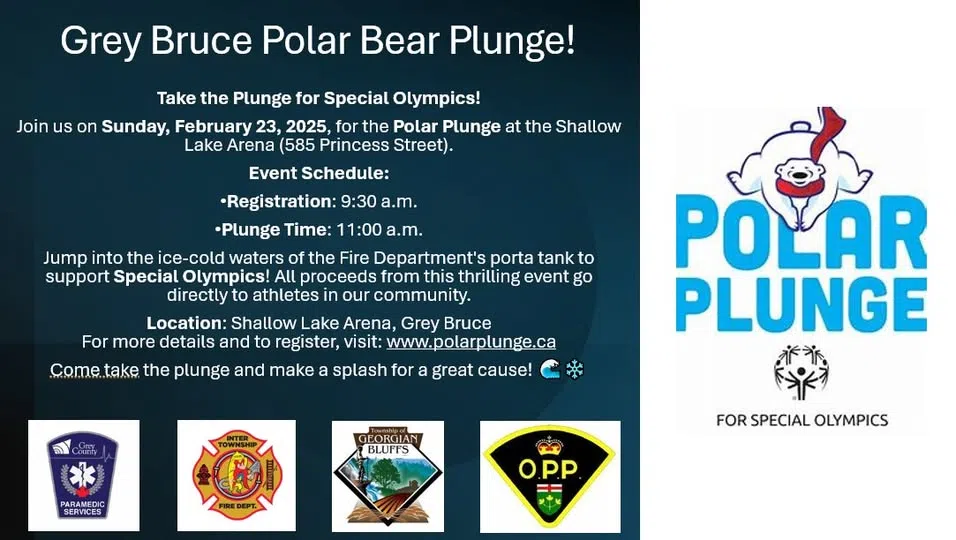 Grey Bruce OPP To Hold Polar Plunge In Shallow Lake