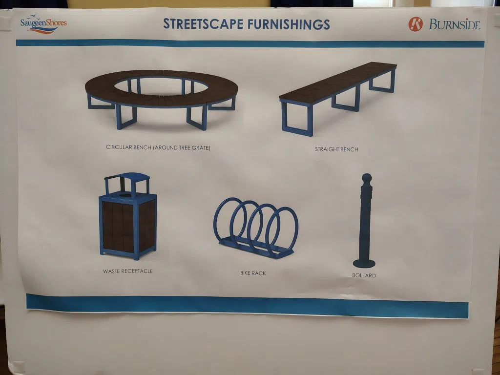Circular bench for around a tree and other planned fixtures 