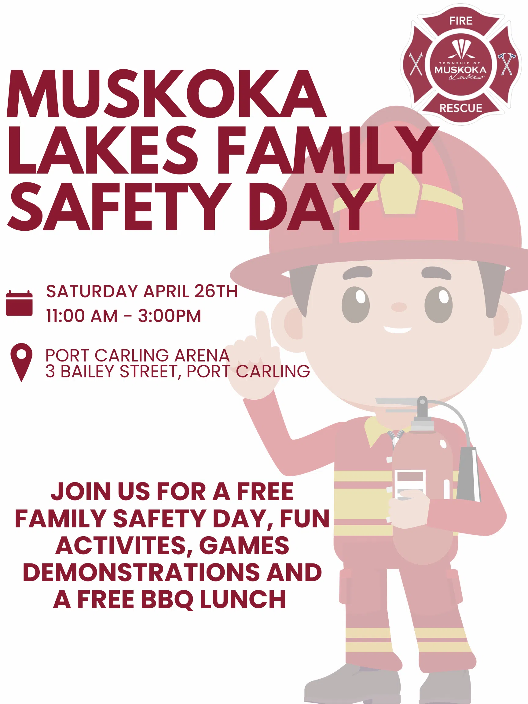 Muskoka Lakes Fire Department to Host Family Safety Day