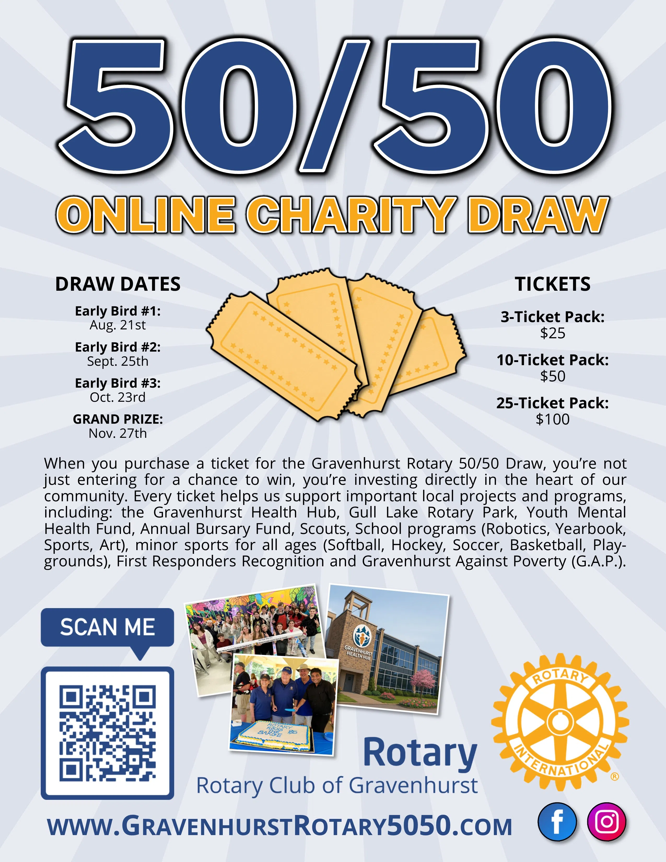 Gravenhurst Rotary Launches Online 50/50 Draw