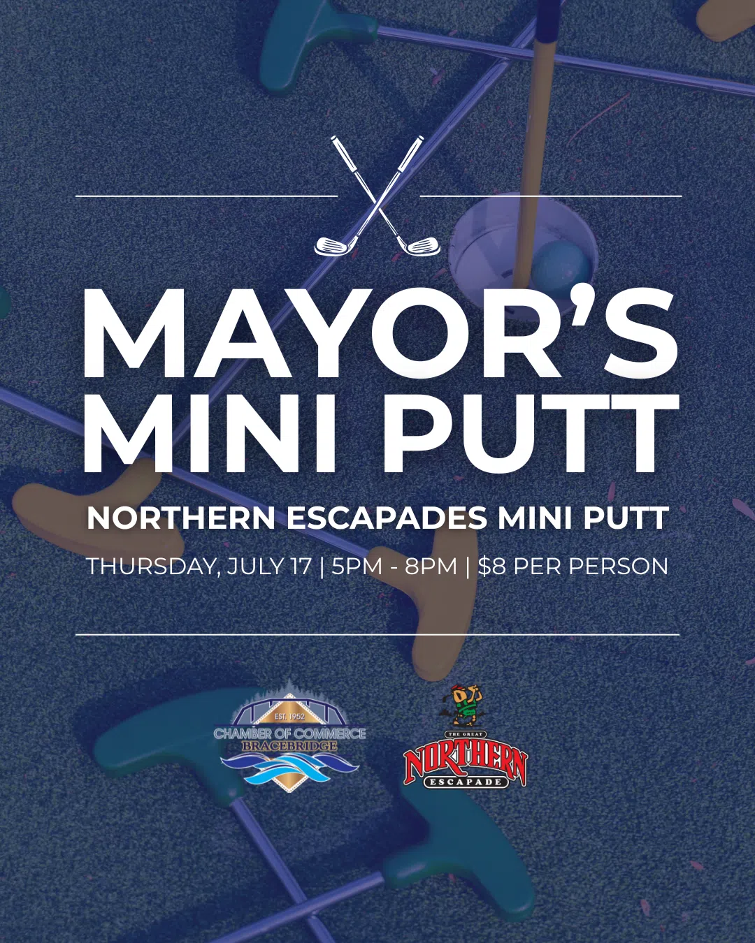 Bracebridge Chamber and Northern Escapades announce mini putt event with Mayor Maloney