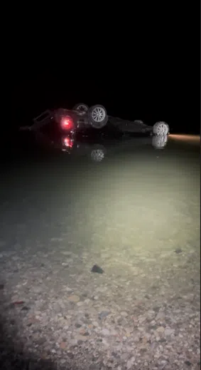 Vehicle Rolls Into Lake Huron On Its Roof In Amberley