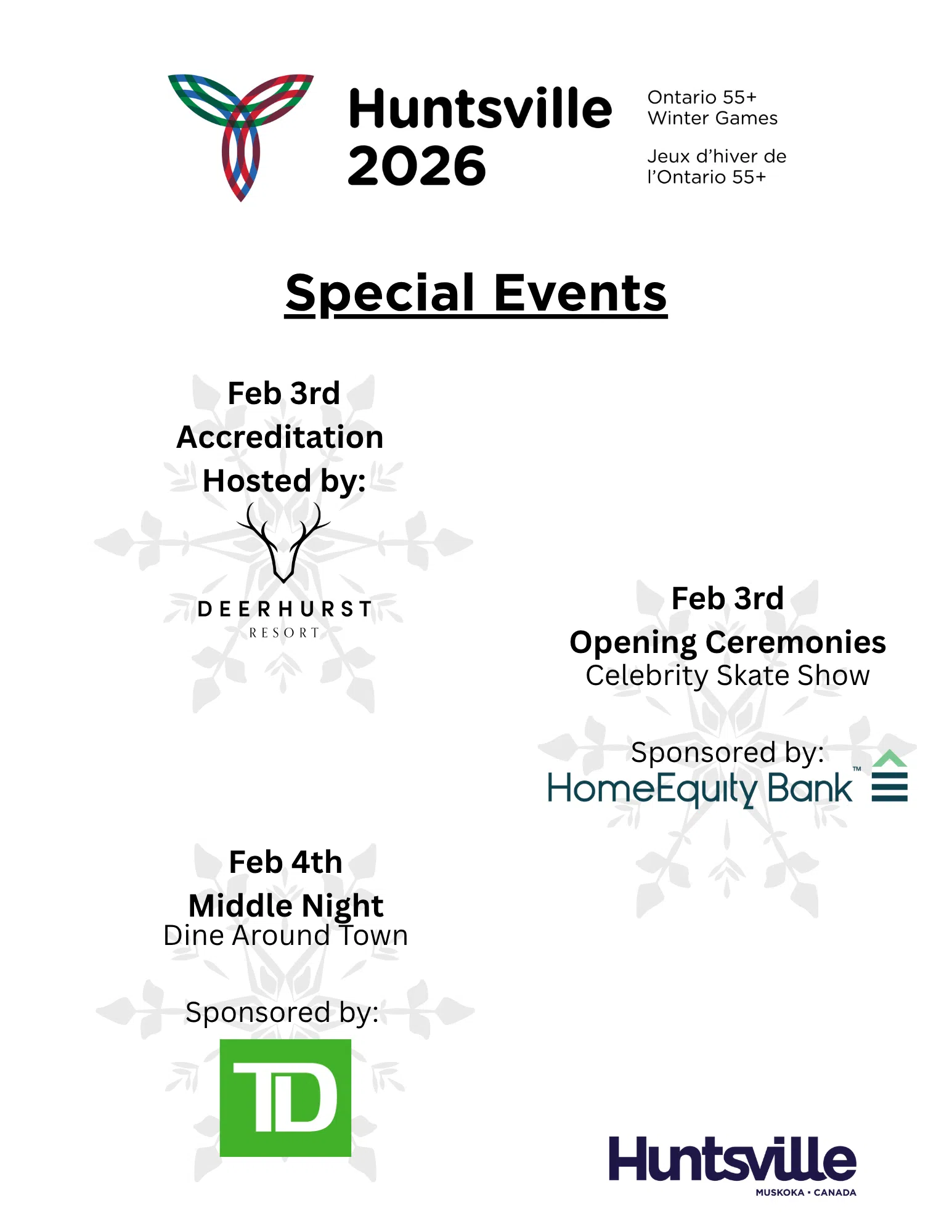 It’s 100 days away from the Huntsville 2026 Ontario 55+ Winter Games