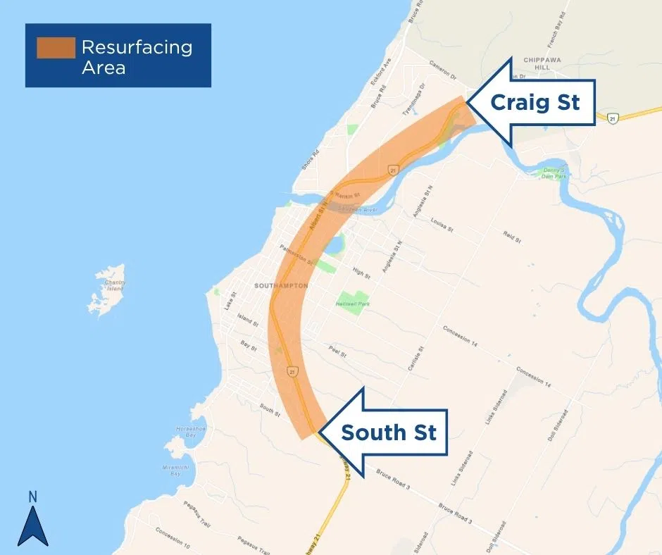Work Planned On Highway 21 In Southampton