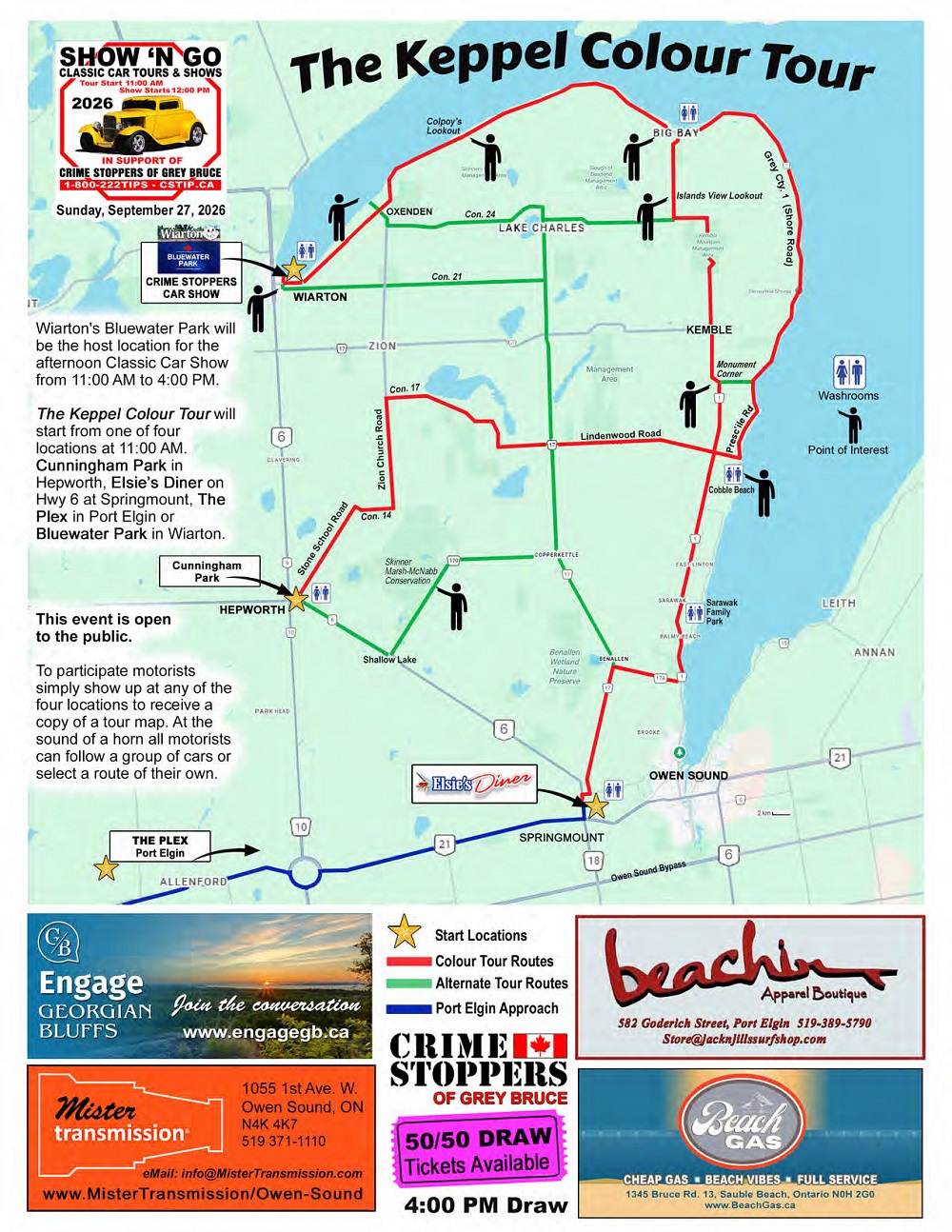 Car Show And Tour In Wiarton This Weekend