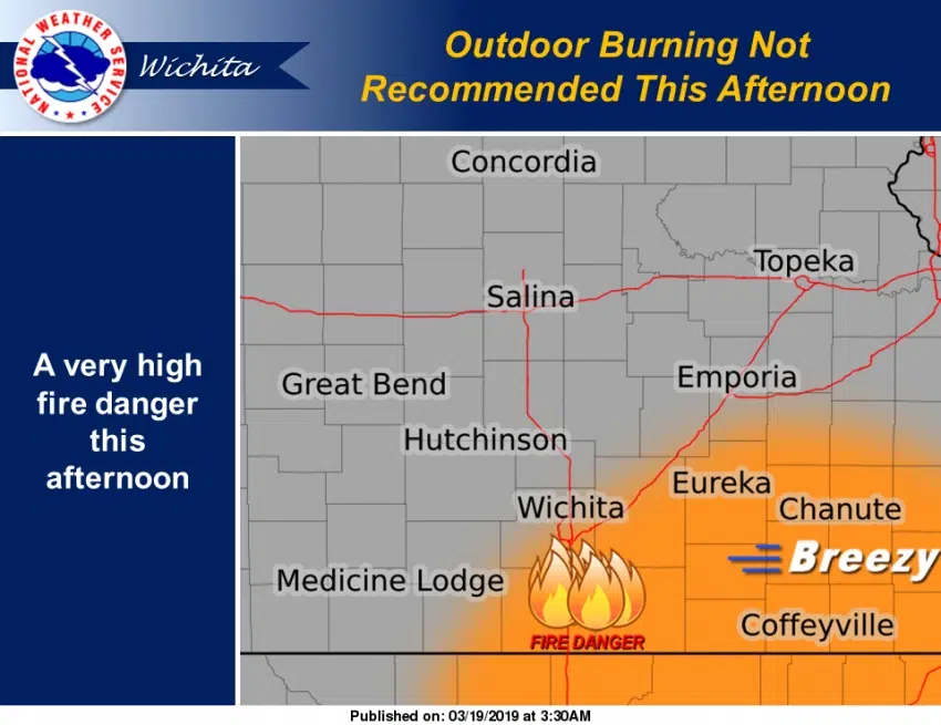 Rain areawide -- and high fire danger south of Emporia -- in Tuesday forecast
