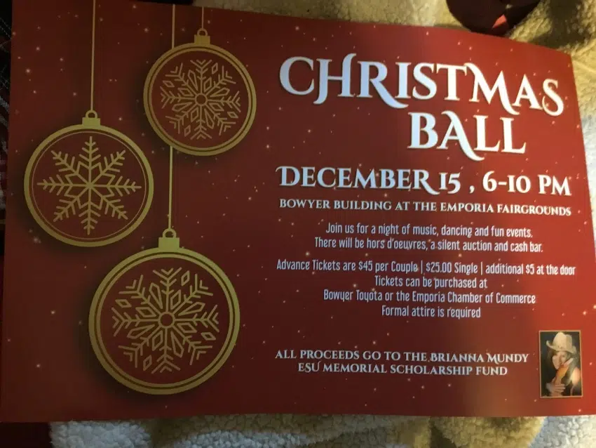 Christmas Ball to benefit Brianna Mundy ESU Scholarship Fund