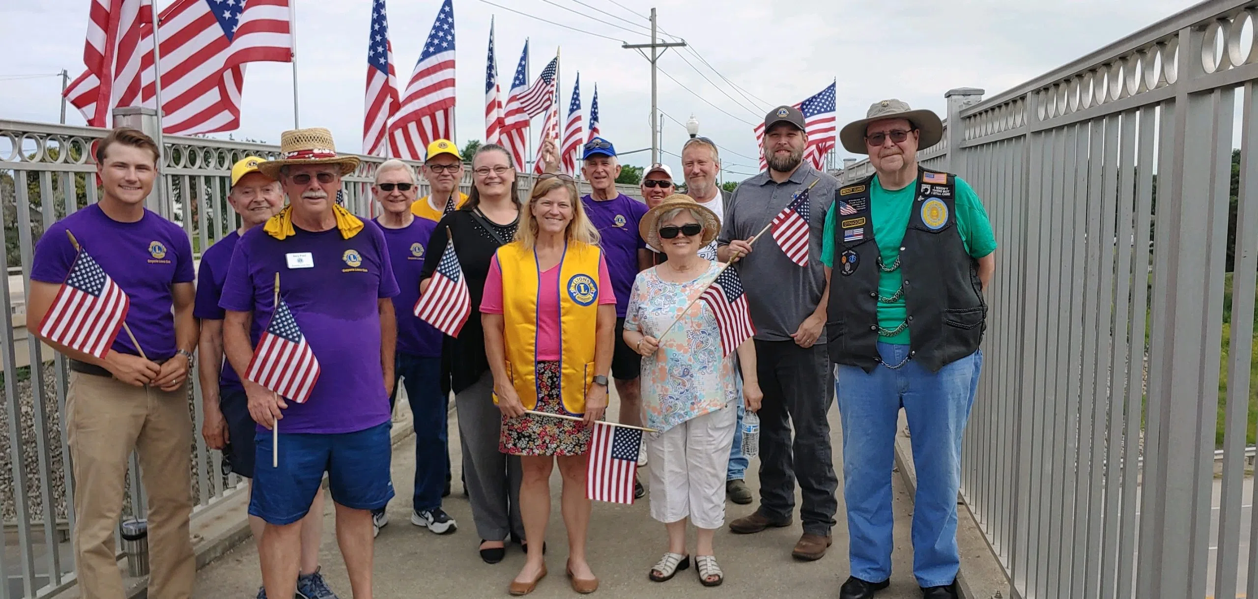 Emporia Lions Club flies Old Glory in public display Monday evening in honor of Flag Day