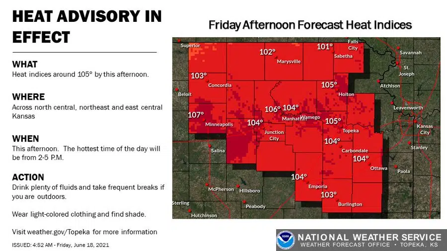 Heat advisory returns for Lyon, most surrounding counties Friday