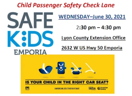 Safe Kids Emporia announces child seat safety check lane Wednesday