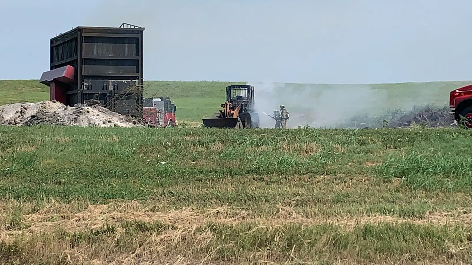 Investigation underway after fire destroys excavator at Lyon County Transfer Station Saturday morning