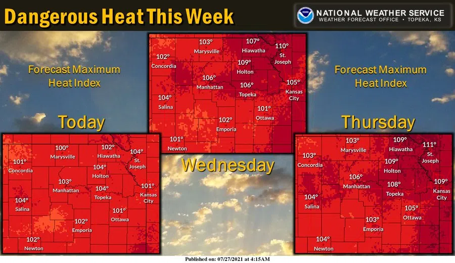 All area counties in heat advisories until 9 pm Thursday