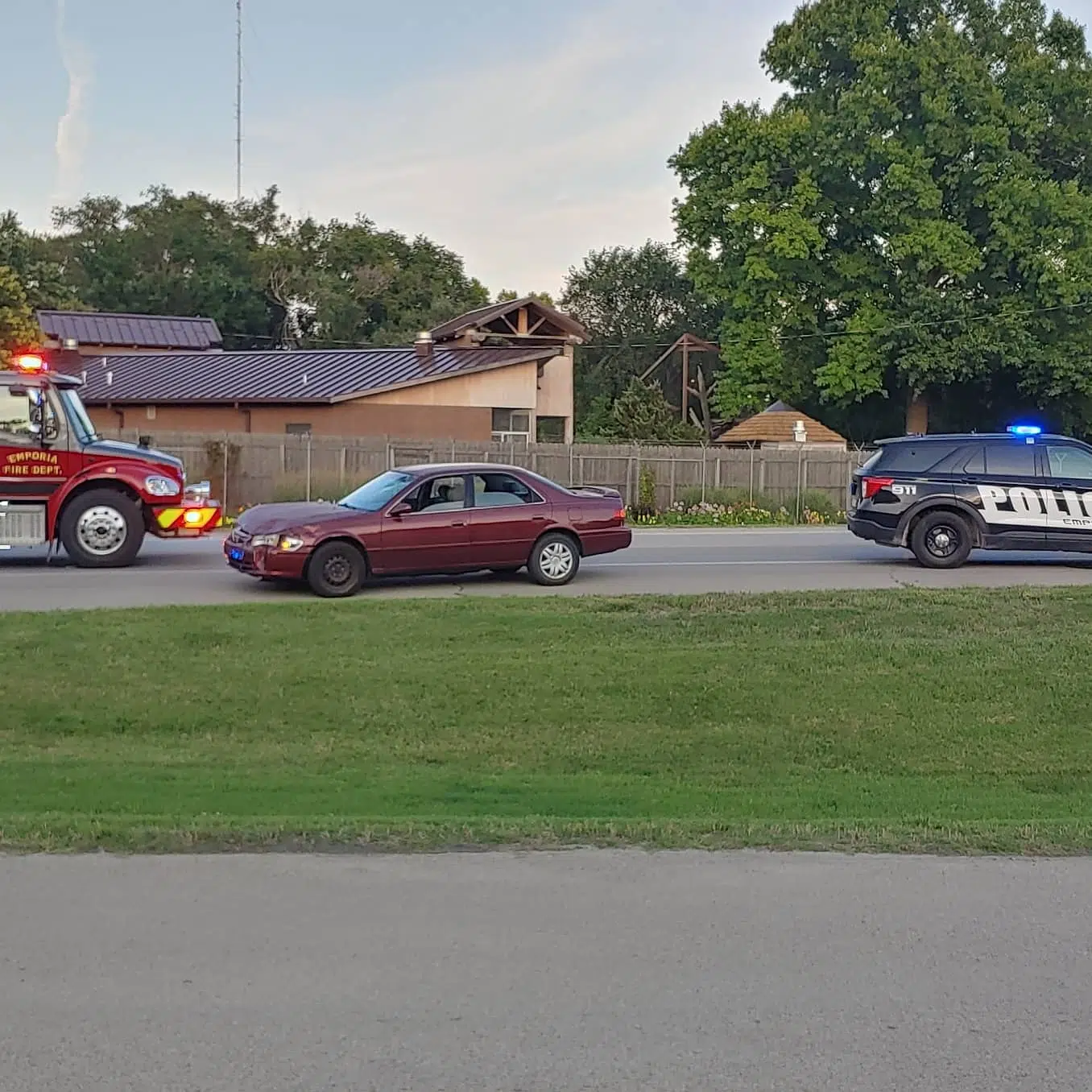 Vehicle motorcycle accident in south Emporia sends two to Newman