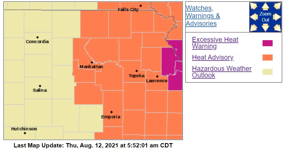 Heat advisories extended for Lyon, most surrounding counties until 8 pm Thursday